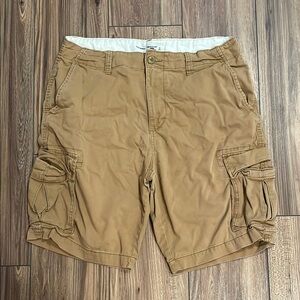 Old Navy Tan Cargo Shorts with Loose Fit and Knee Length